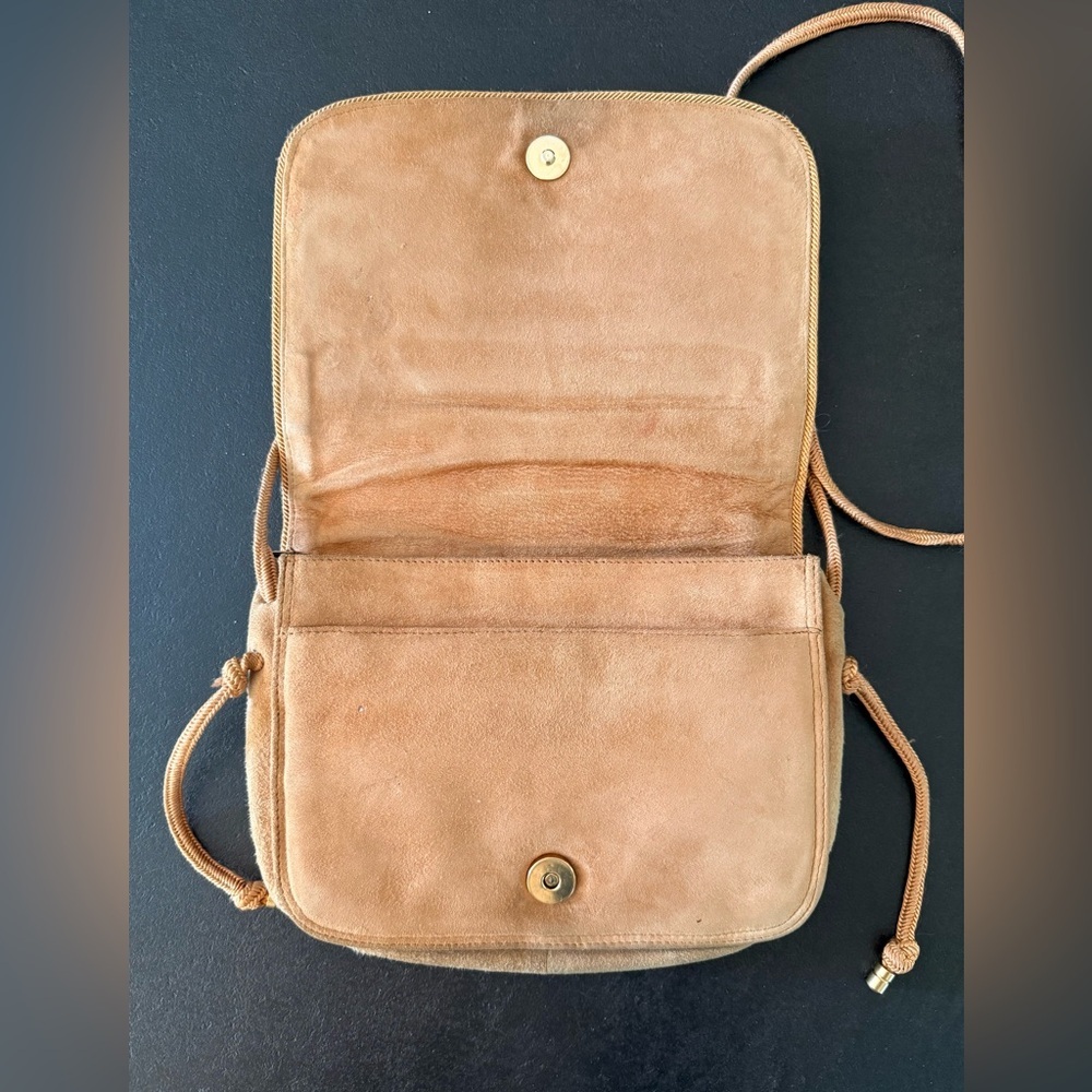 Bottega Veneta Suede Intrecciato Vintage Tan Woven Crossbody Bag - Picture 8 of 16